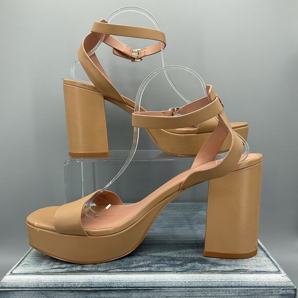 NEW Nordstrom Women’s Noanita-Lea Block Heel Sandals Tan Size 11M - Picture 2 of 12